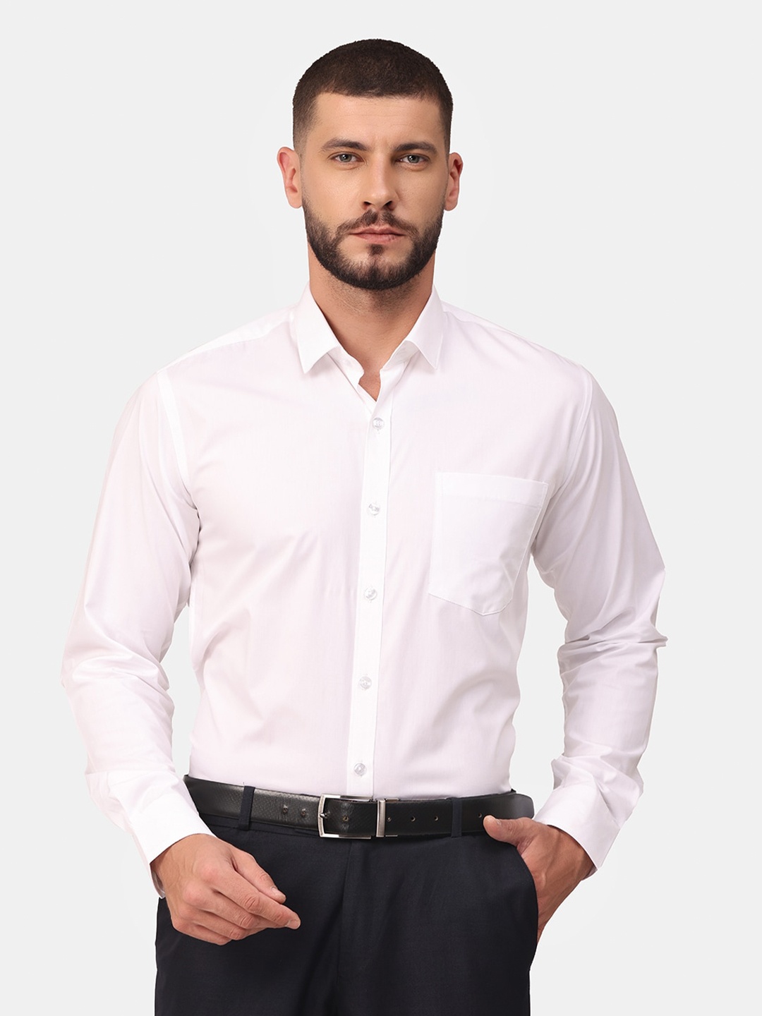 

Copperline Men White Comfort Slim Fit Formal Shirt