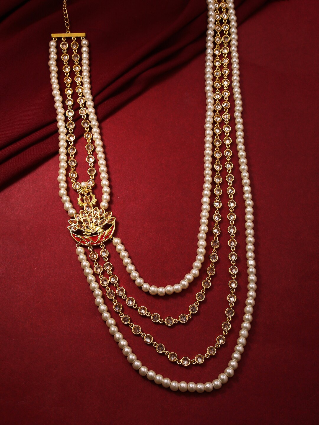 

Voylla Gold-Toned Brass Gold-Plated Layered Necklace