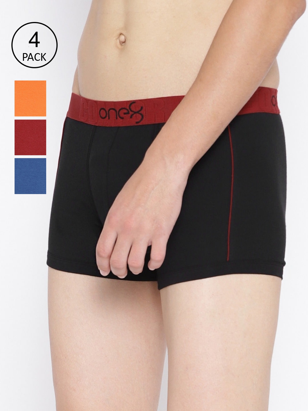 one8 by Virat Kohli Men Pack Of 4 Assorted Cotton Trunks