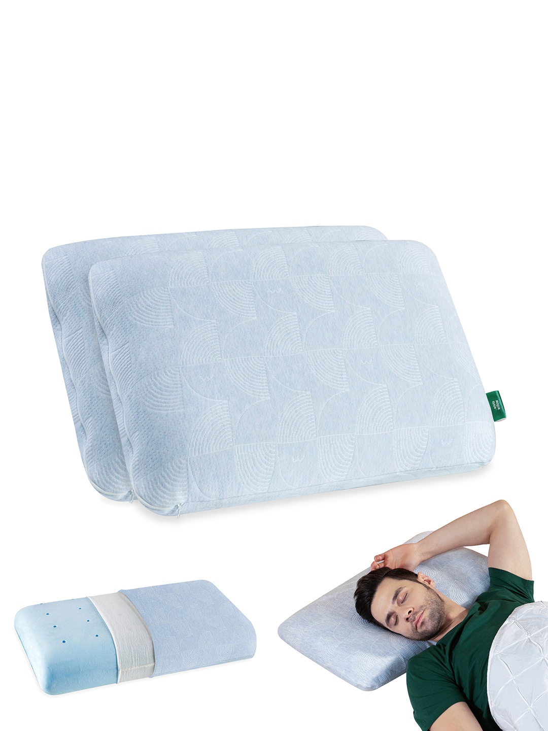 

The White Willow White Set Of 2 Solid Cooling Gel Memory Foam Pillows
