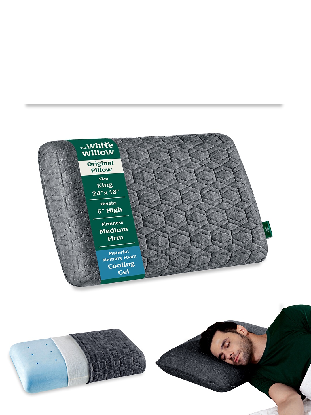 

The White Willow Grey Solid Sleep Pillows