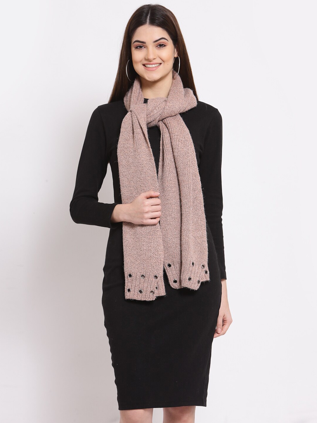 

Calvadoss Women Pink Woven Design Stole