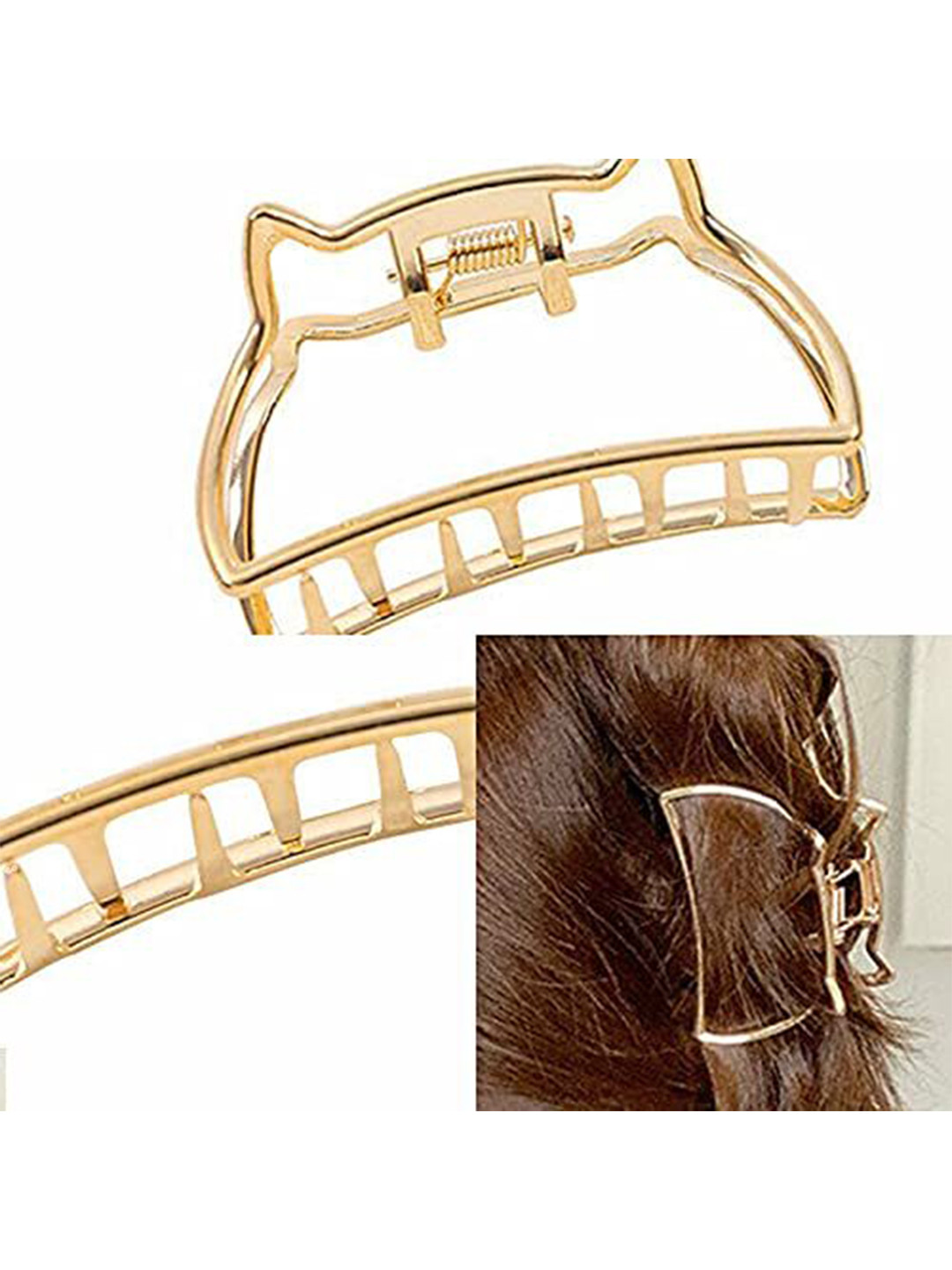 

ANNA CREATIONS Women Set of 4 Claw Clip, Gold