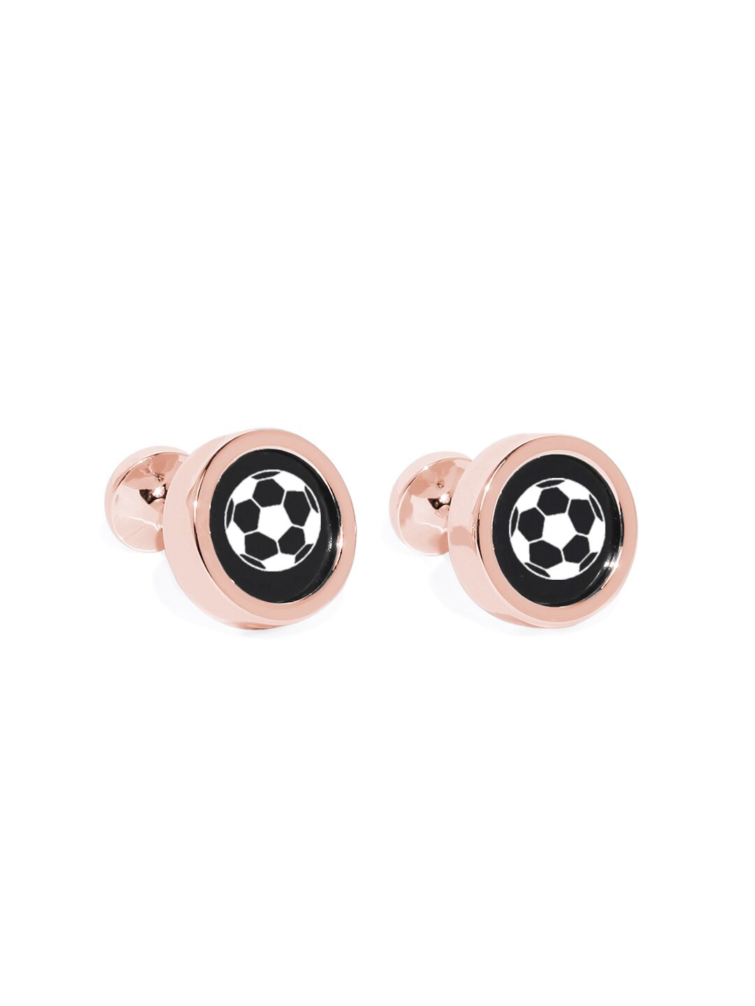 

Blacksmith Men Rose Gold-Plated & Black Cufflinks