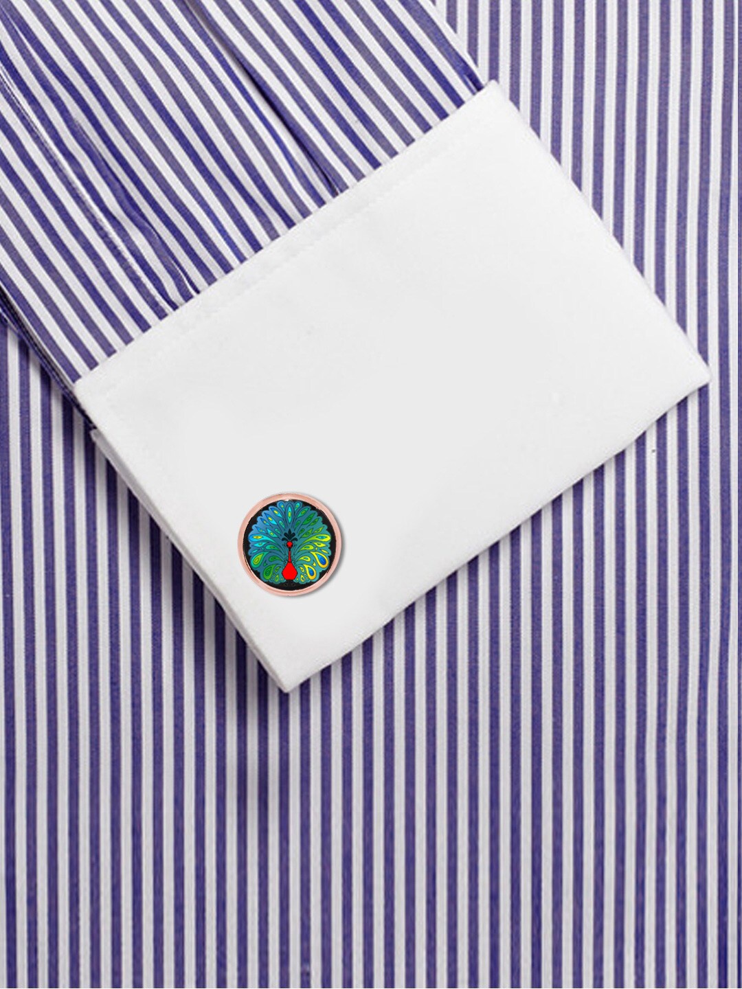 

Blacksmith Men Rose Gold-Plated & Black Cufflinks