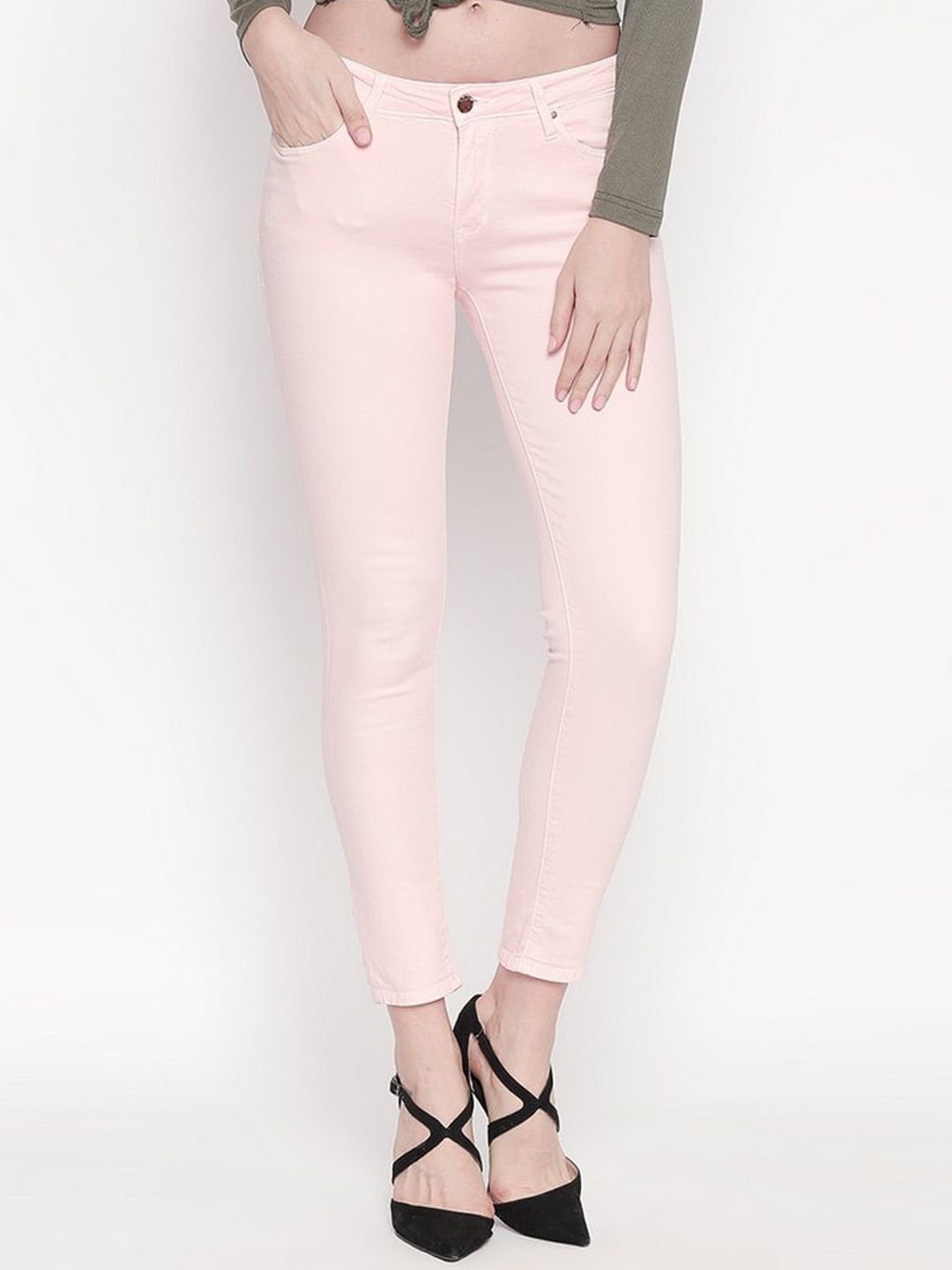 

SPYKAR Women Pink Super Skinny Fit Highly Distressed Cotton Jeans