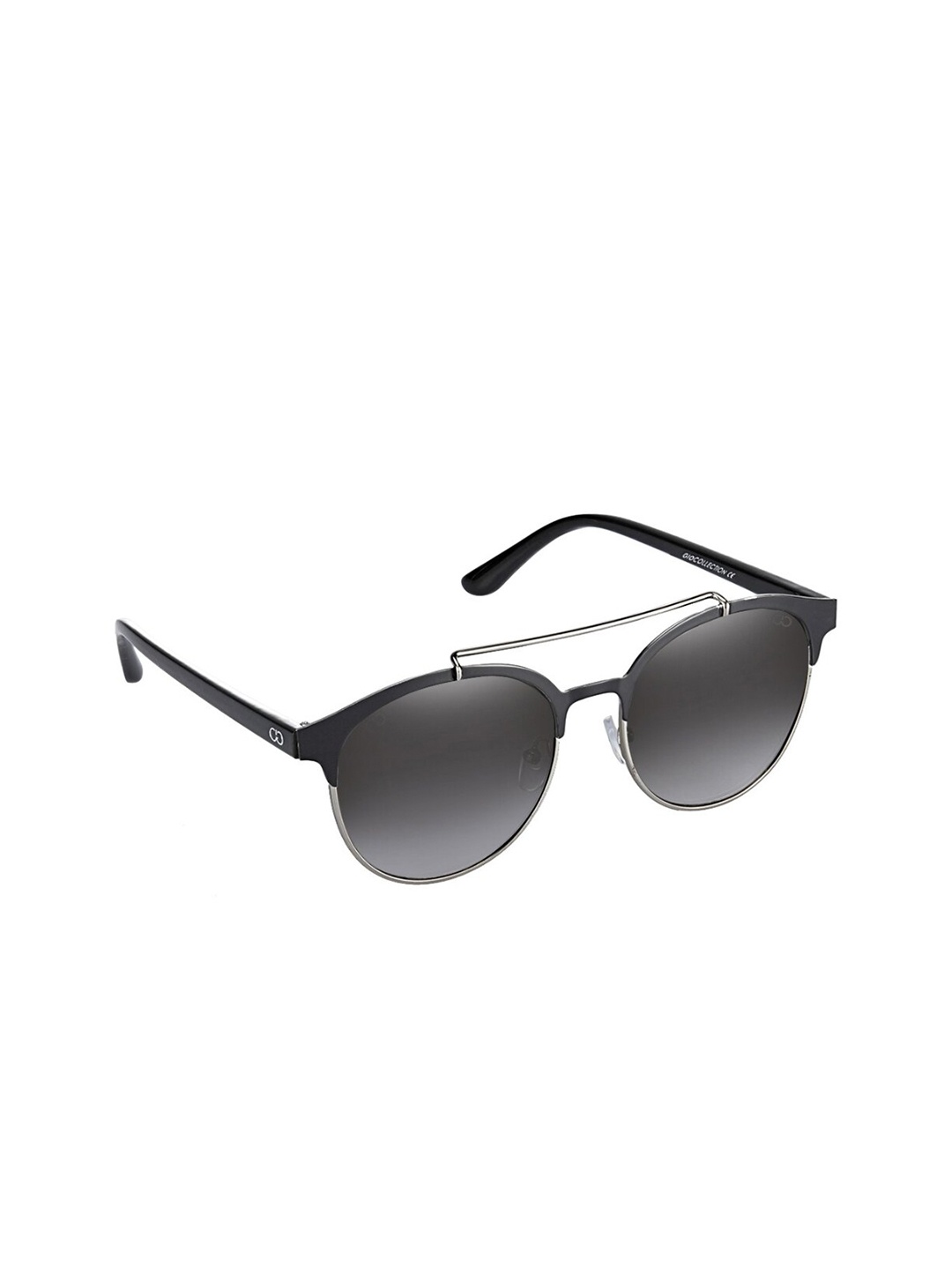 

GIO COLLECTION Unisex Grey Lens & Black Round Sunglasses with UV Protected Lens G16149SLBK