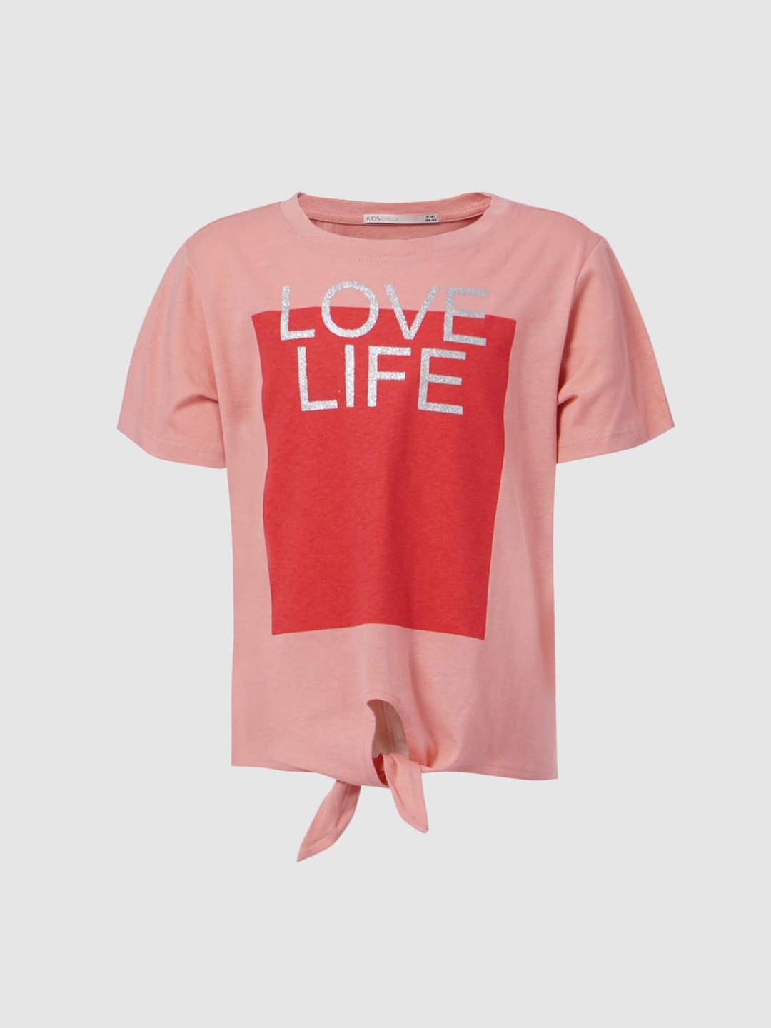 

KIDS ONLY Girls Pink Typography Printed T-shirt