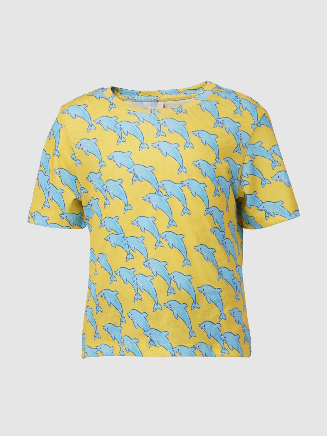 

KIDS ONLY Girls Yellow Floral Printed T-shirt