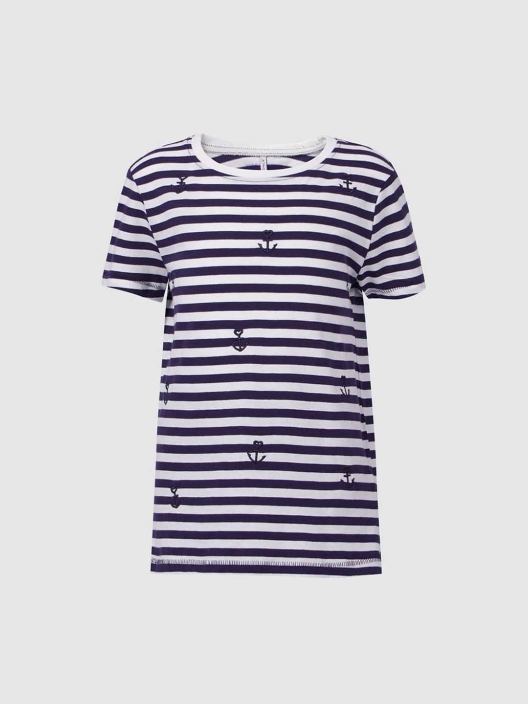 

KIDS ONLY Girls Blue Striped T-shirt