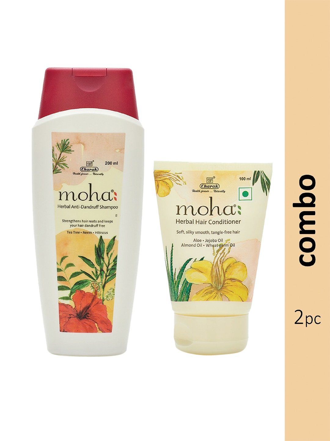 

moha Herbal Anti-Dandruff Shampoo 200 ml & Hair Conditioner 100 ml, White