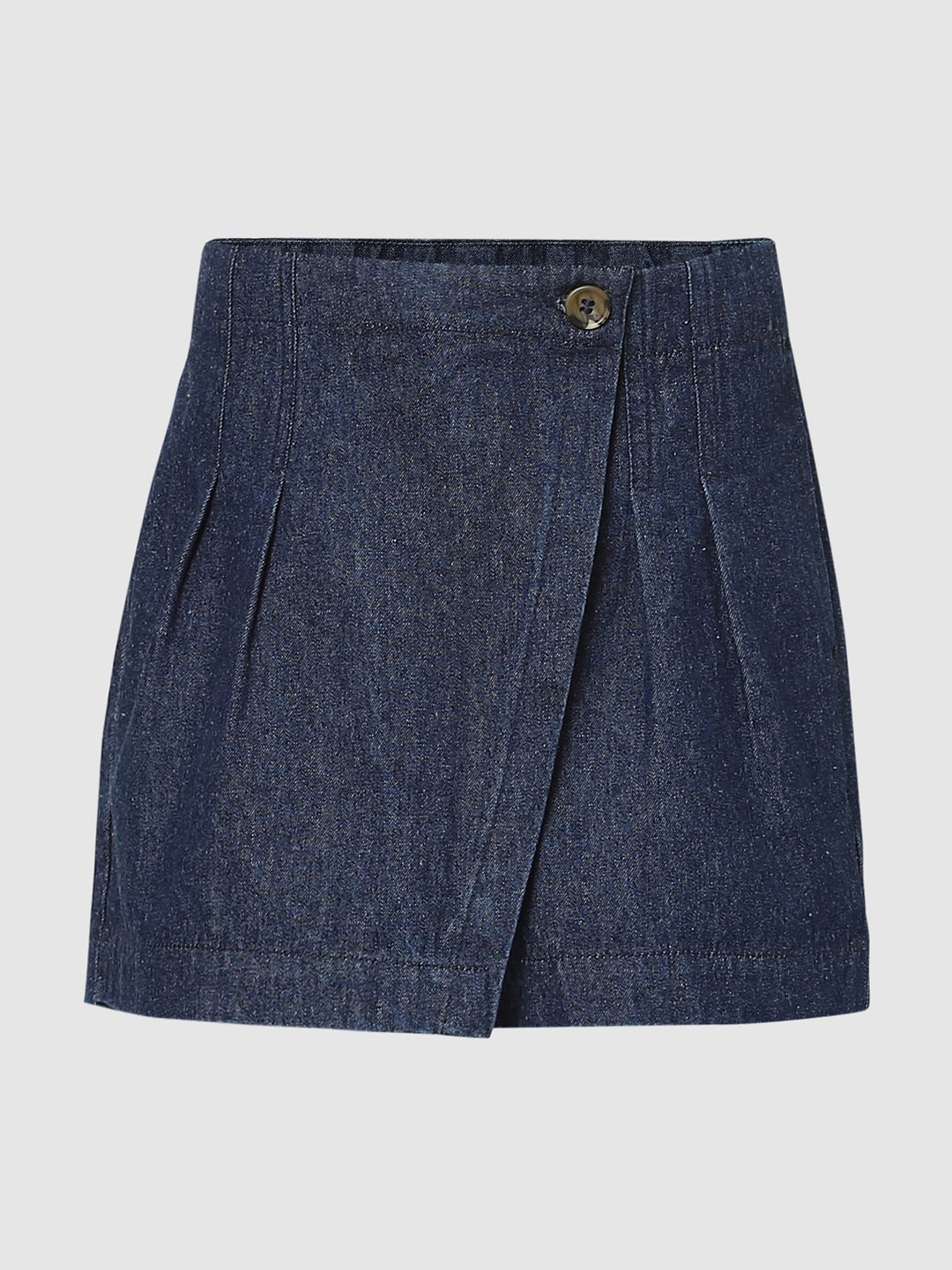 

KIDS ONLY Girls Blue Solid Front Overlap Panel Mini Skort