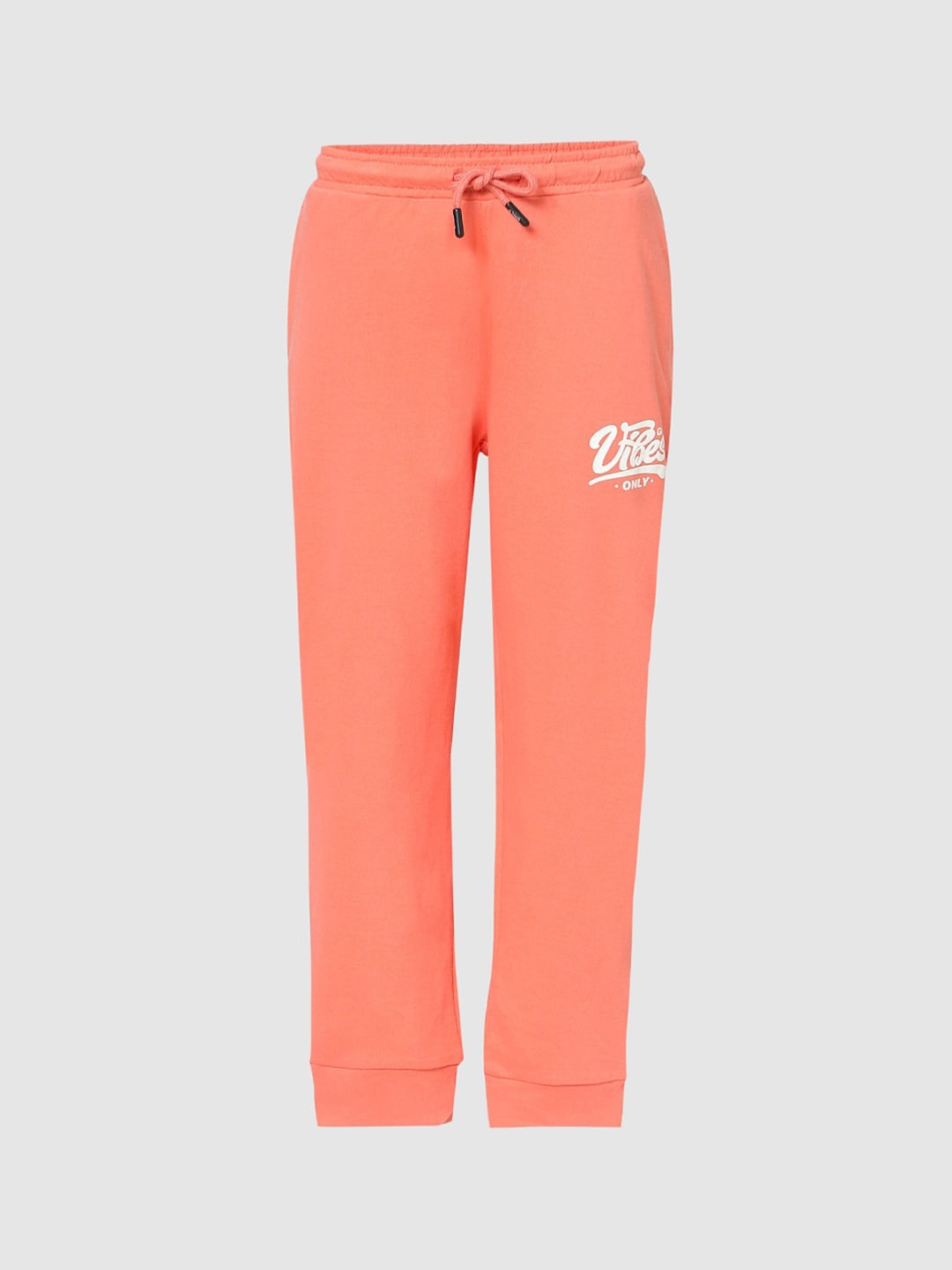 KIDS ONLY Girls Peach-Colored Solid Cotton Joggers