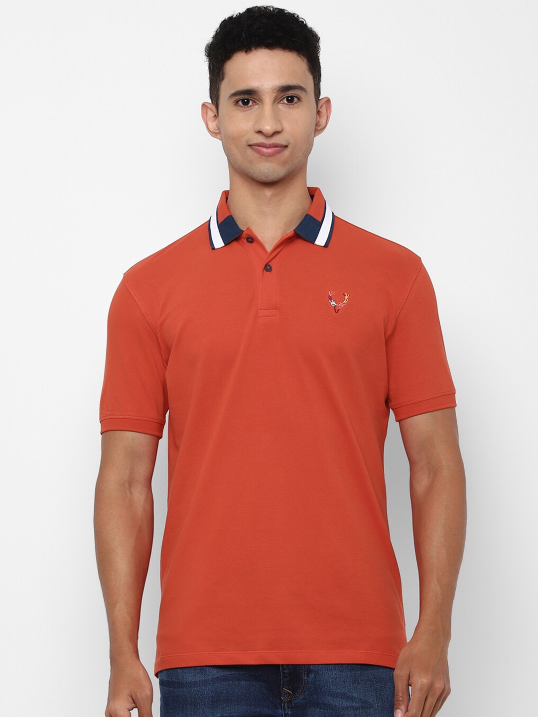 

Allen Solly Men Orange Polo Collar T-shirt