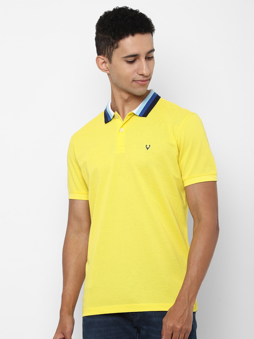 

Allen Solly Men Yellow Polo Collar Pure Cotton T-shirt