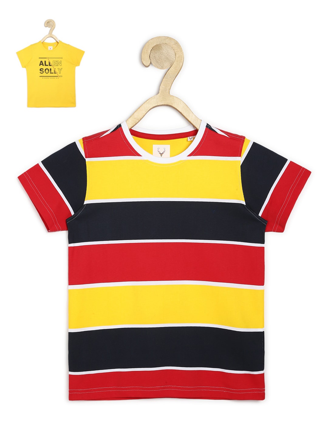 

Allen Solly Junior Boys Multicoloured 2 Striped T-shirt, Multi