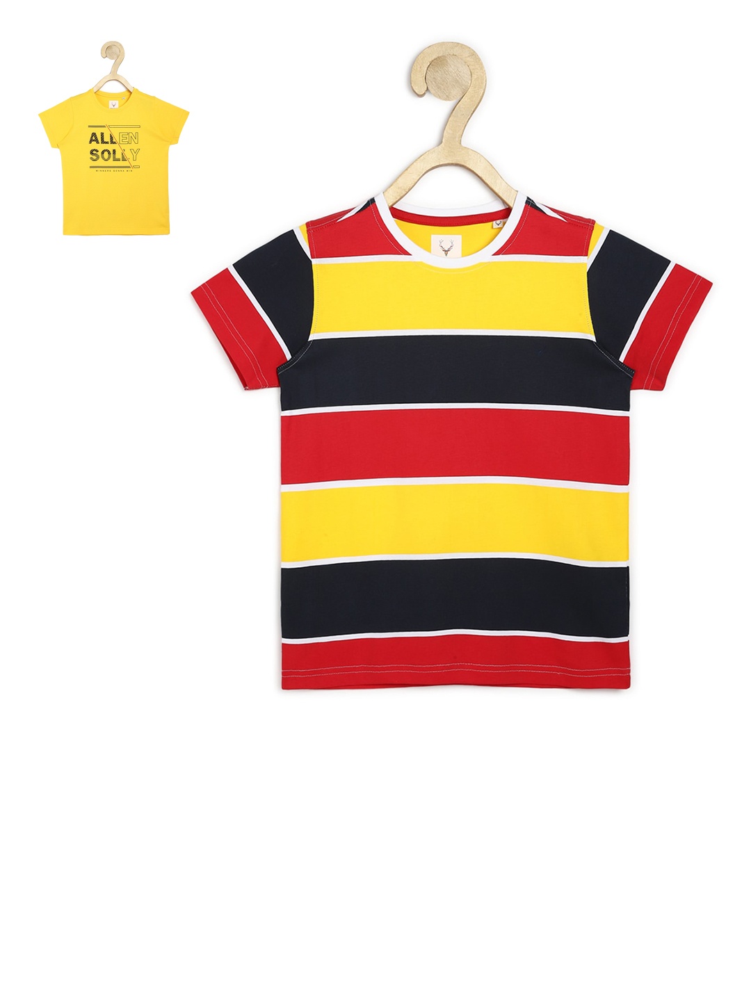 

Allen Solly Junior Boys Multicoloured 2 Striped T-shirt, Multi