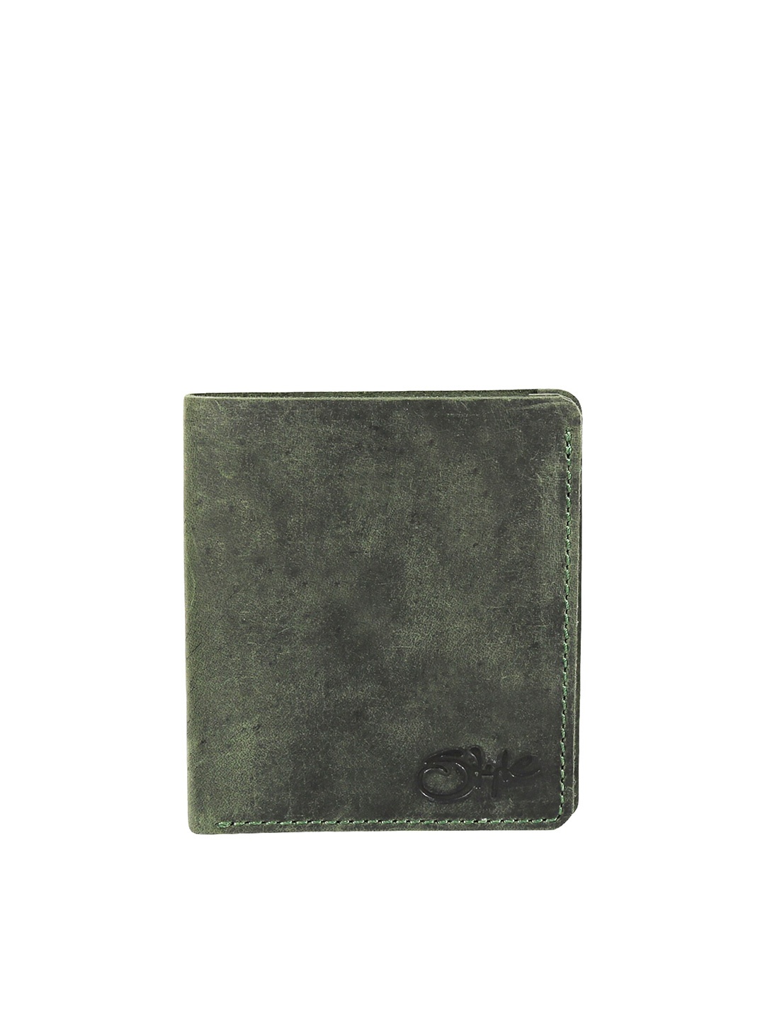 

Style SHOES Unisex Green RFID Leather Two Fold Wallet