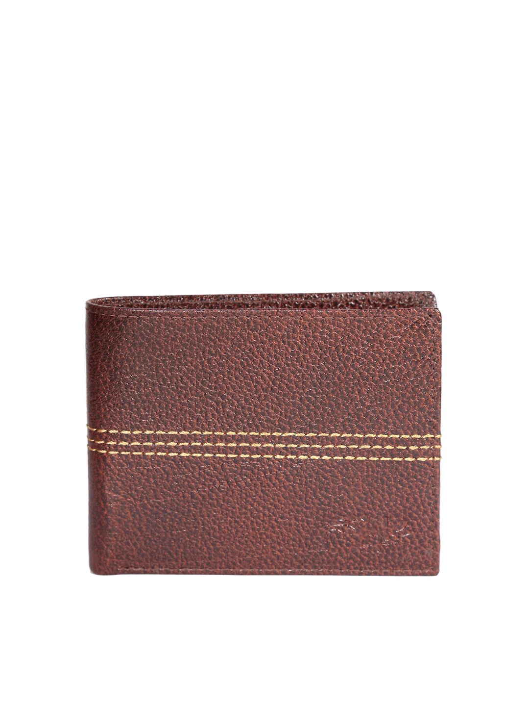 

Style SHOES Unisex Brown Textured Leather RFID Two Fold Wallet