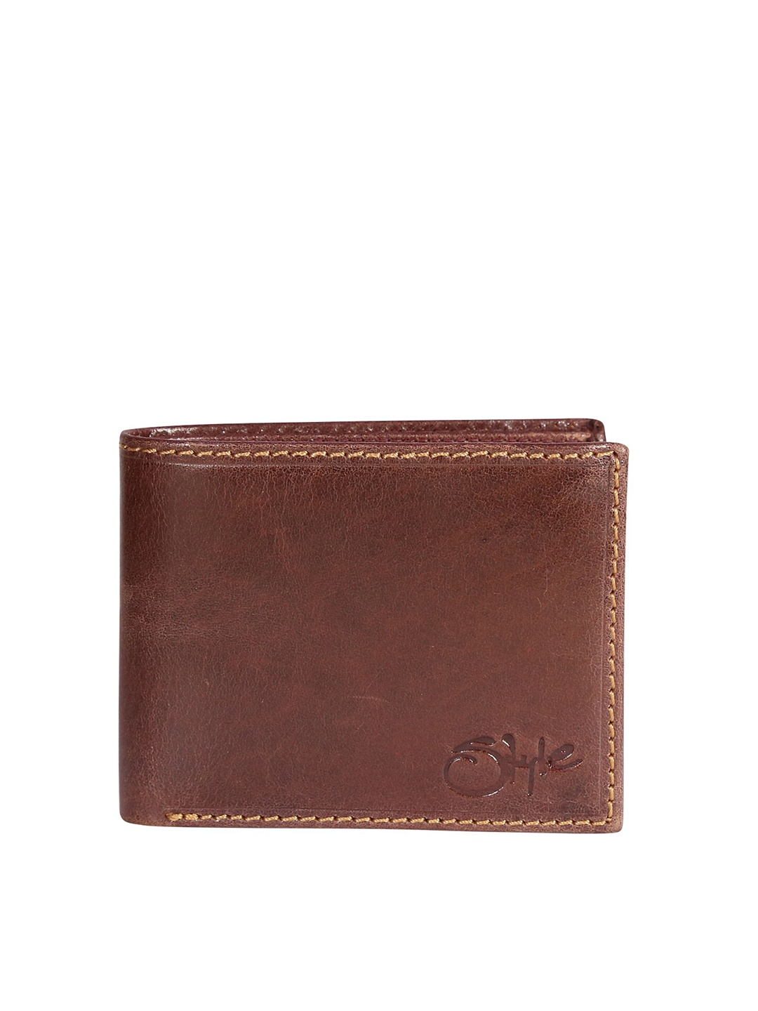 

Style SHOES Unisex Brown Leather Two Fold Wallet