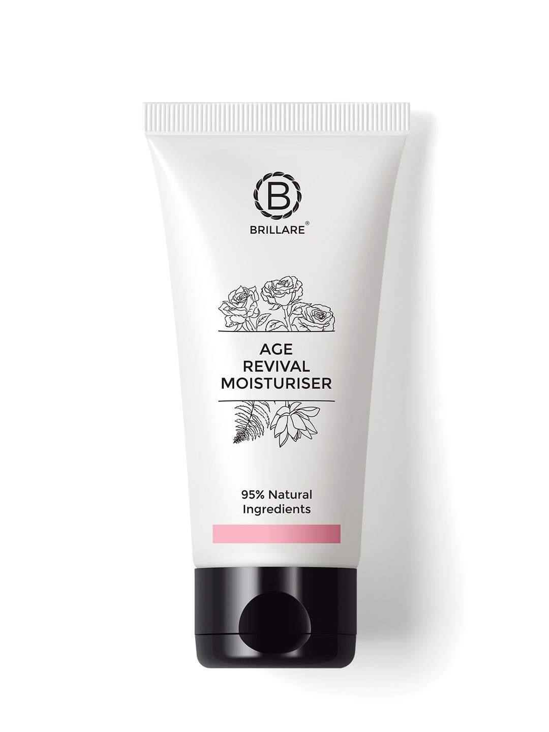 

BRILLARE Age Revival Moisturiser for Ageing Skin with Rose Lotus & Tree Fern - 50ml, White