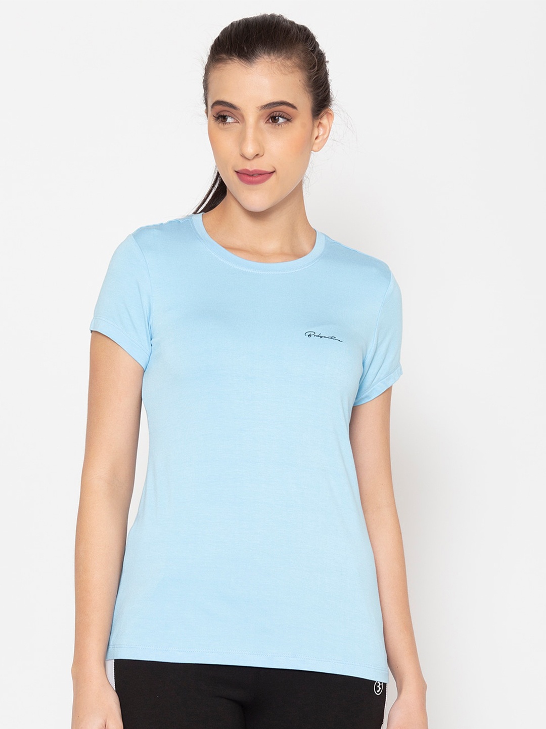 

BODYACTIVE Women Blue Solid Sports T-shirt