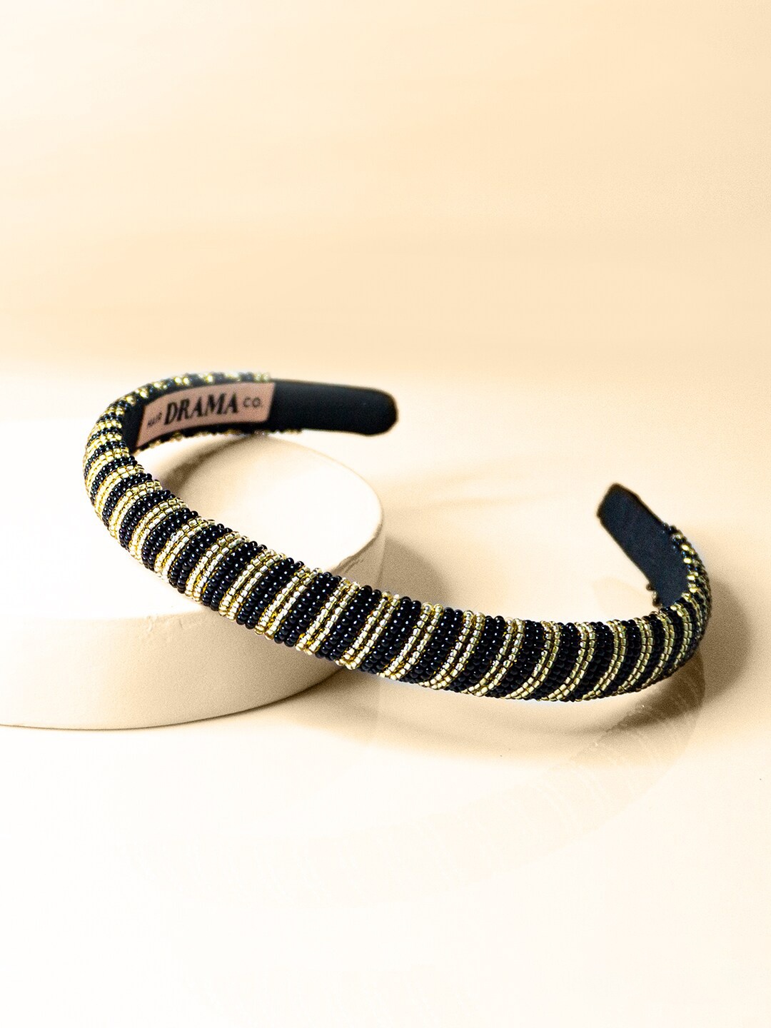 

HAIR DRAMA COMPANY Women Black & Gold-Toned Hairband