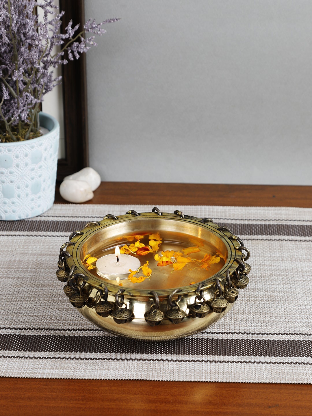 

Imli Street Gold-Toned Brass Bowl Showpiece