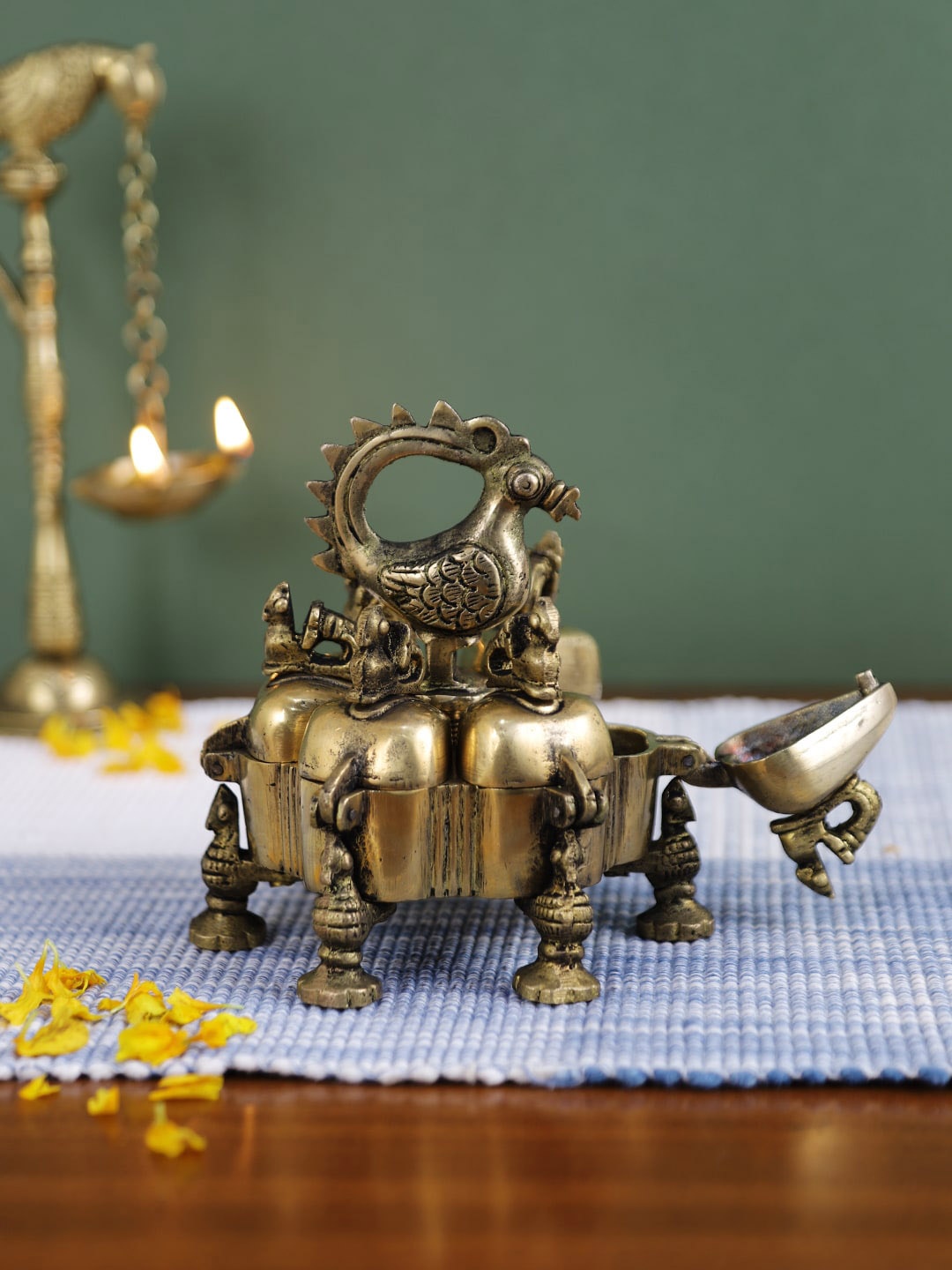 

Imli Street Gold-Toned Tikka Box Showpiece
