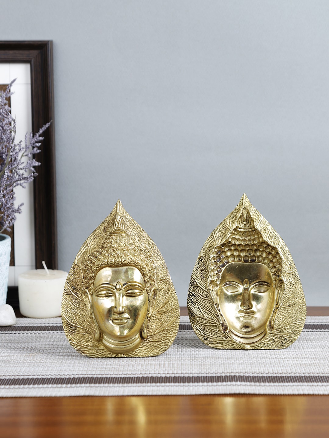 

Imli Street Set Of 2 Leaf Buddha Showpieces, Gold