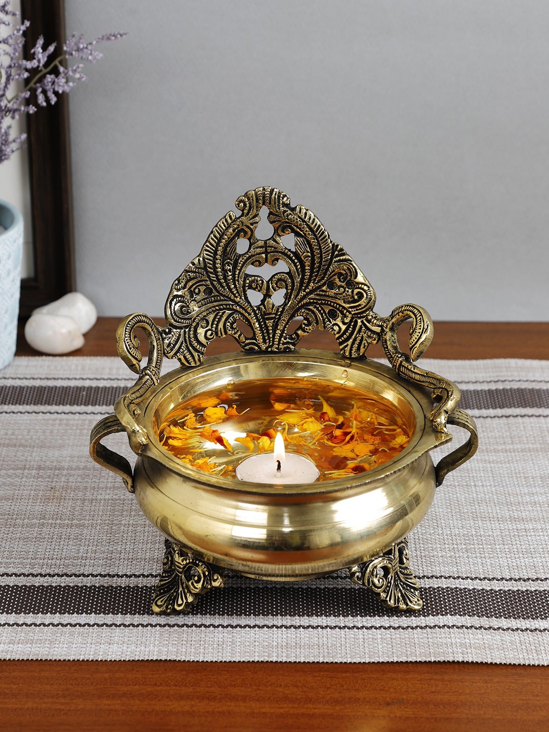 

Imli Street Gold-Coloured Brass Urli Diya