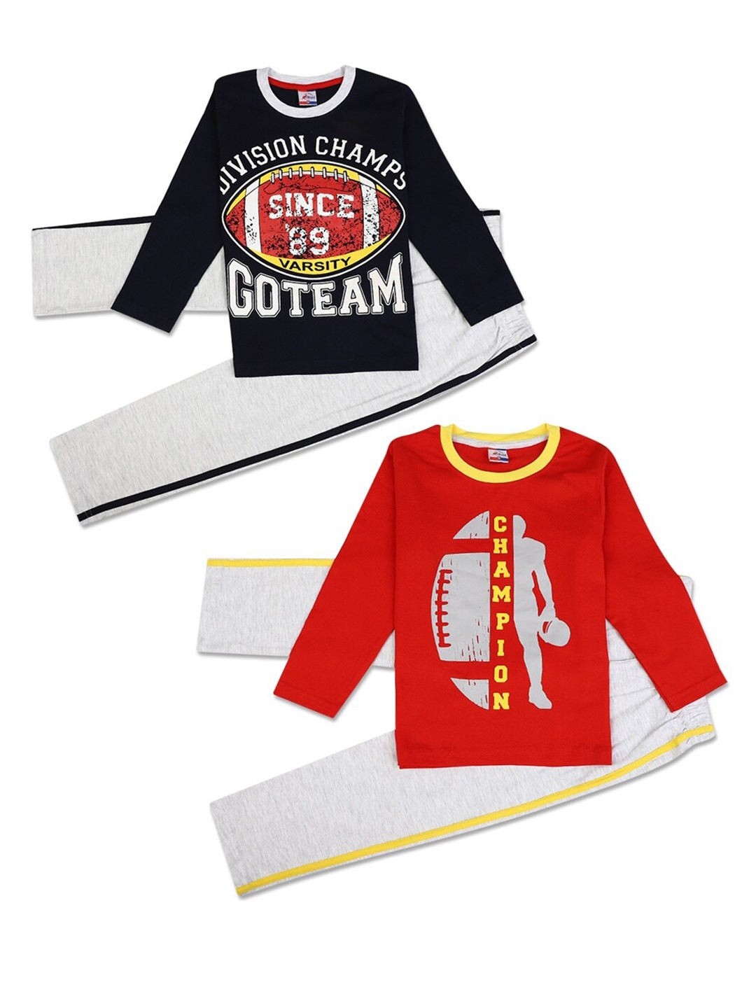 

V-Mart Boys Set of 2 Printed T-shirt with Trousers, Red
