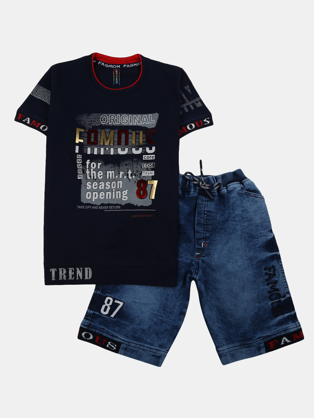 

V-Mart Kids Printed Clothing Set, Navy blue