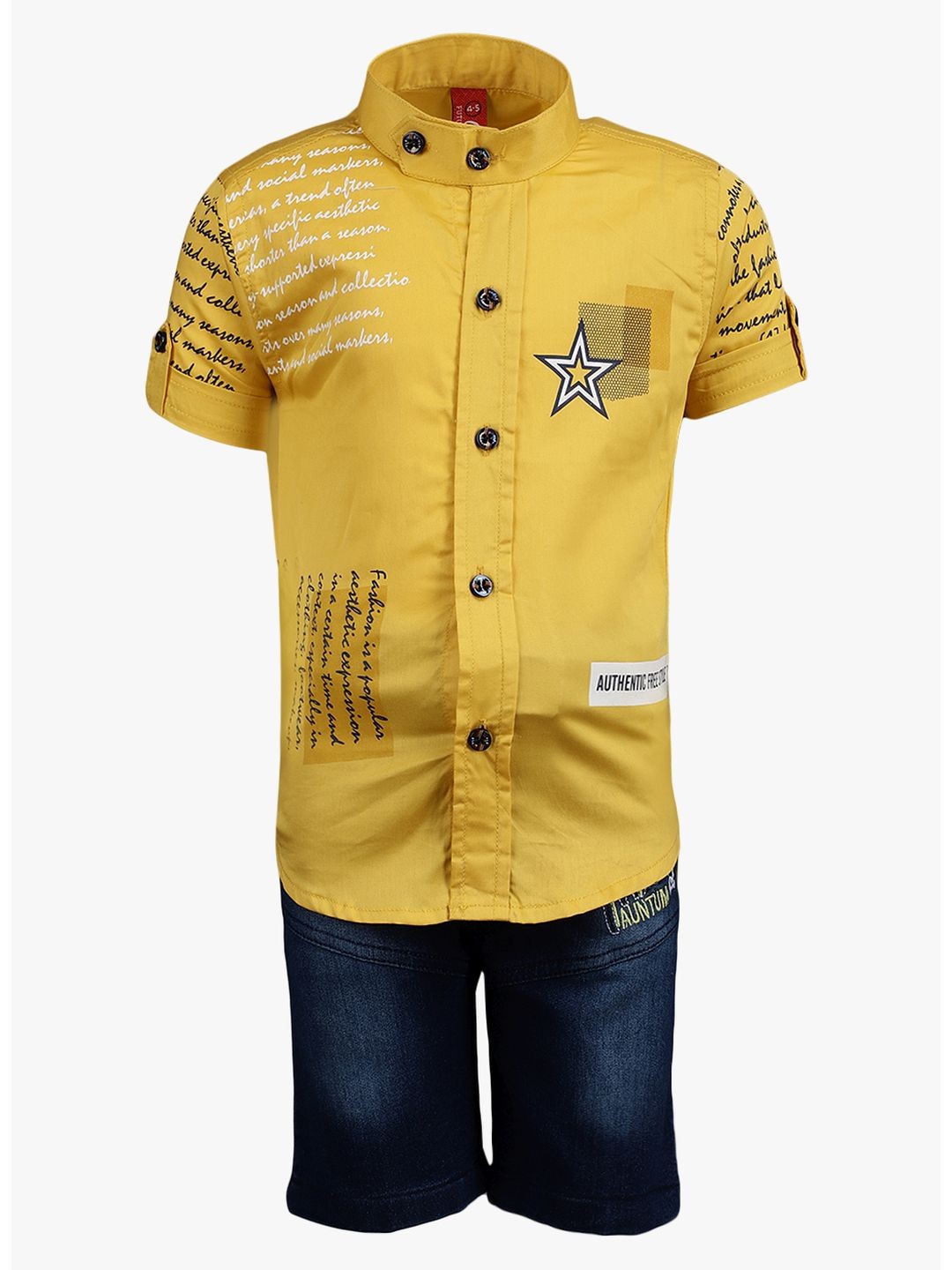 

V-Mart Boys Yellow & Yellow Printed T-shirt with Shorts