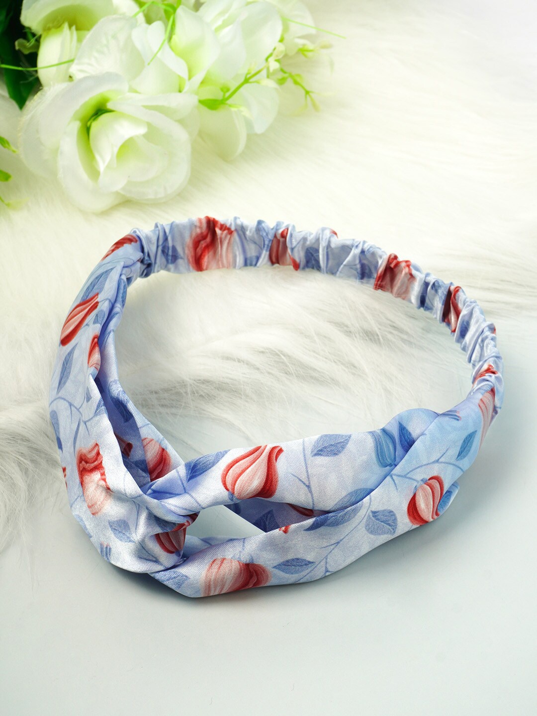 

Ferosh Women Blue & Red Printed Knot Hairband