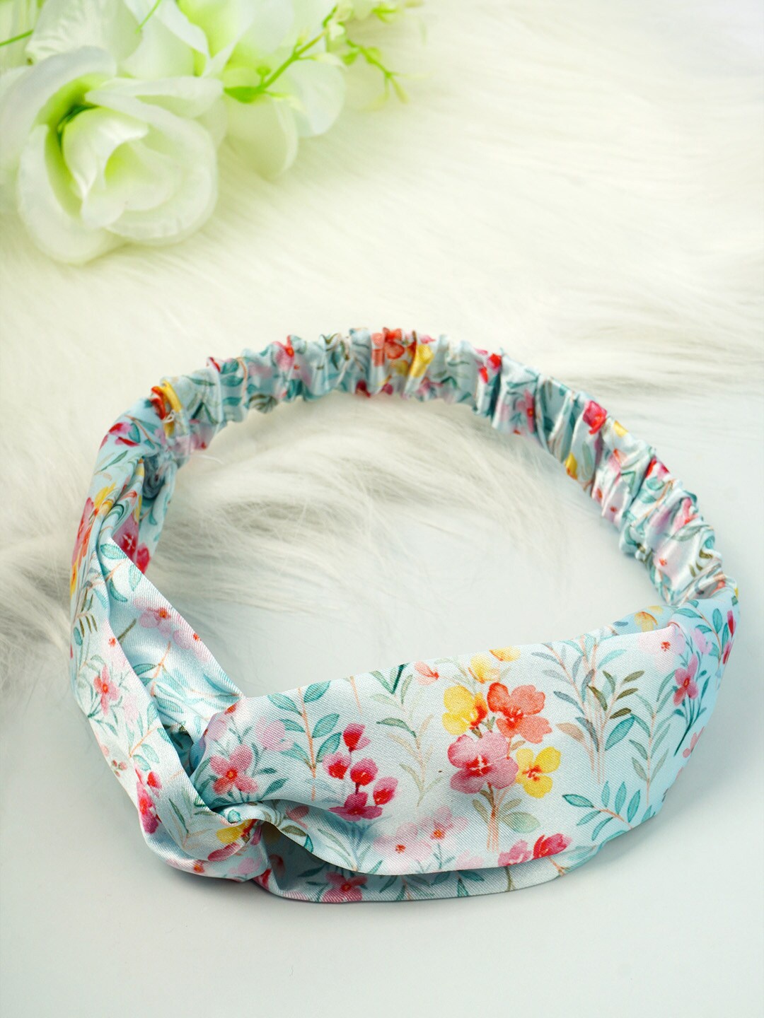 

Ferosh Women Blue & Red Floral Hairband