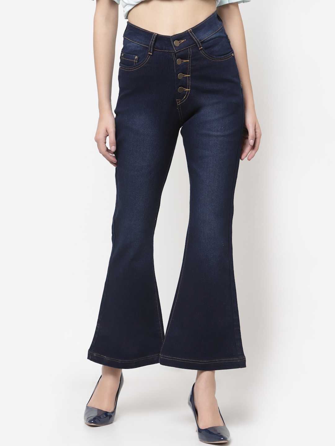 

River Of Design Jeans Women Blue Bootcut High-Rise Light Fade Jeans