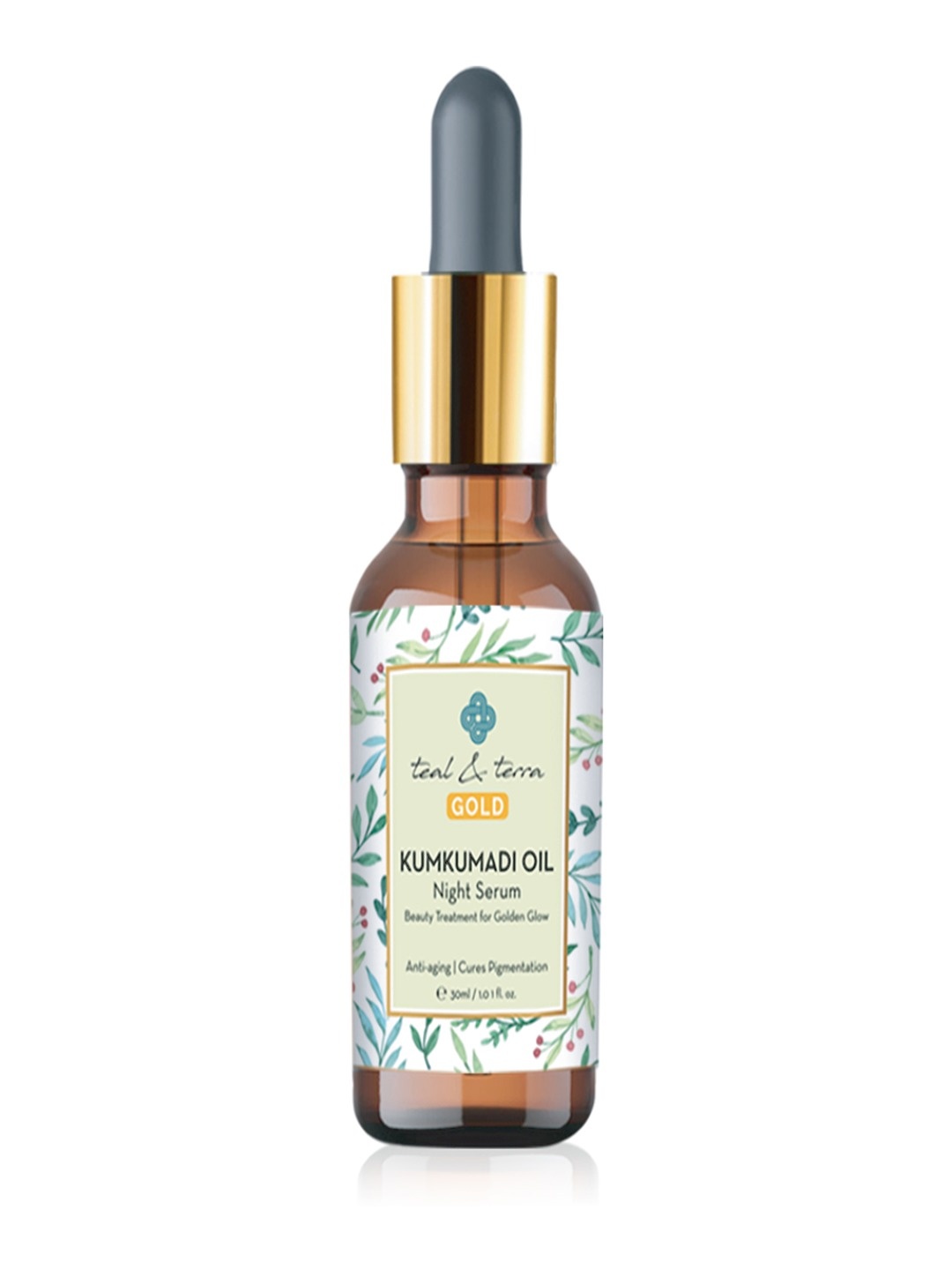 

teal & terra Gold Kumkumadi Oil Anti-Ageing Night Serum - 30 ml, Brown