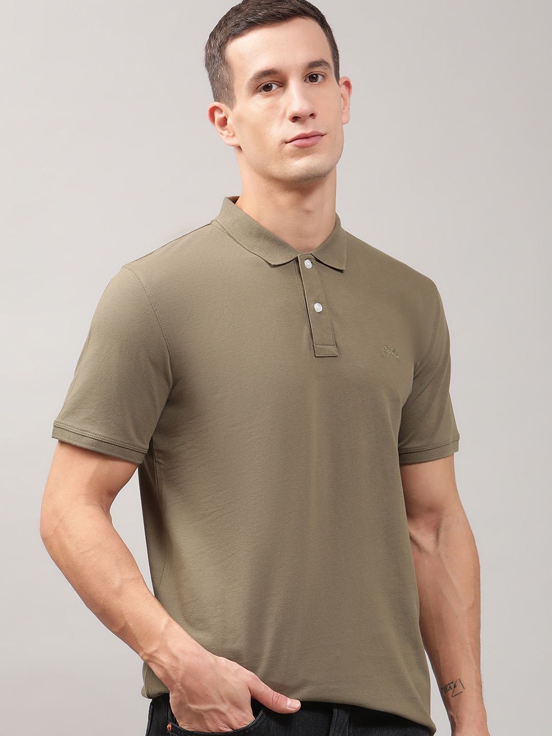 

LINDBERGH Men Green Polo Collar T-shirt