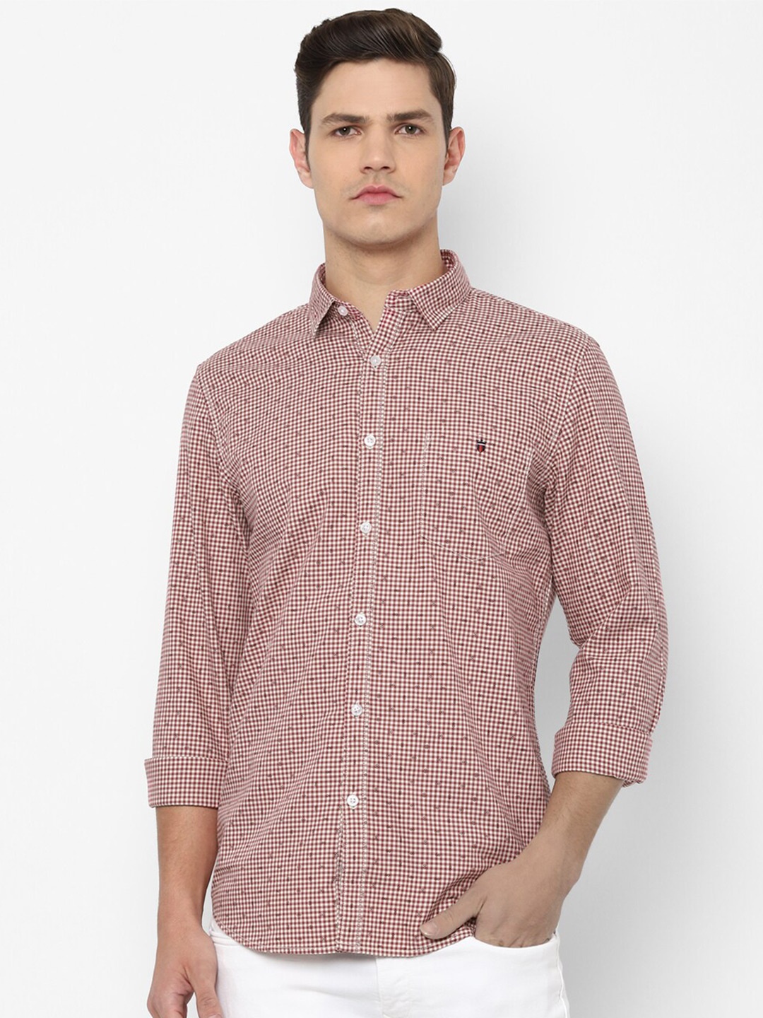 

Louis Philippe Jeans Men White Slim Fit Checked Casual Shirt