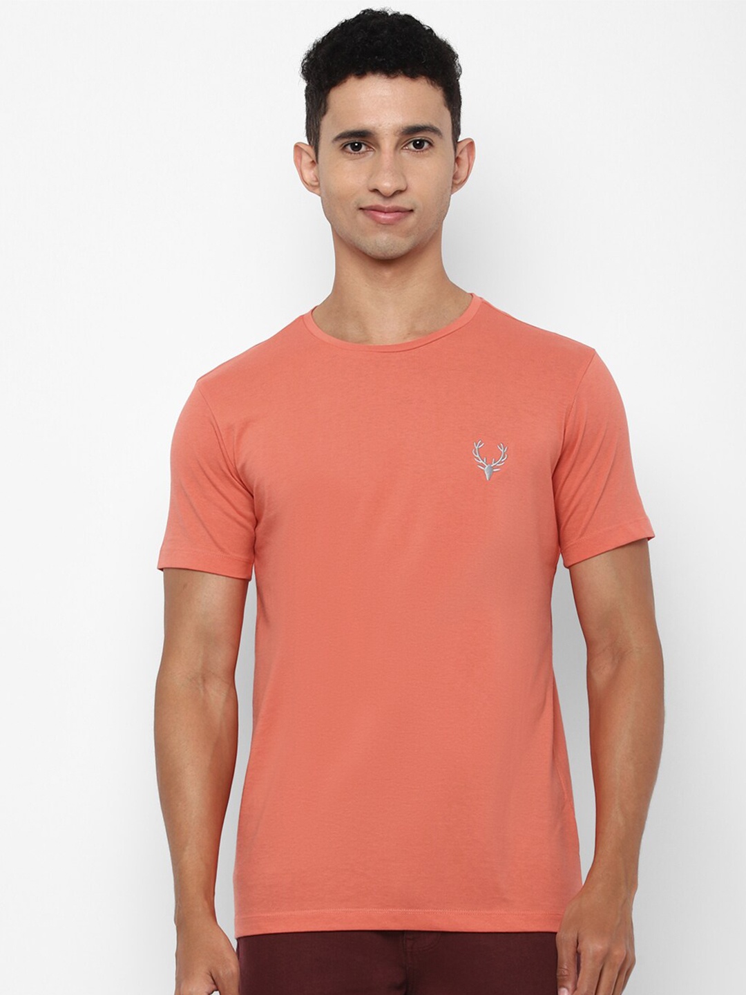 

Allen Solly Sport Men Orange Pure Cotton T-shirt