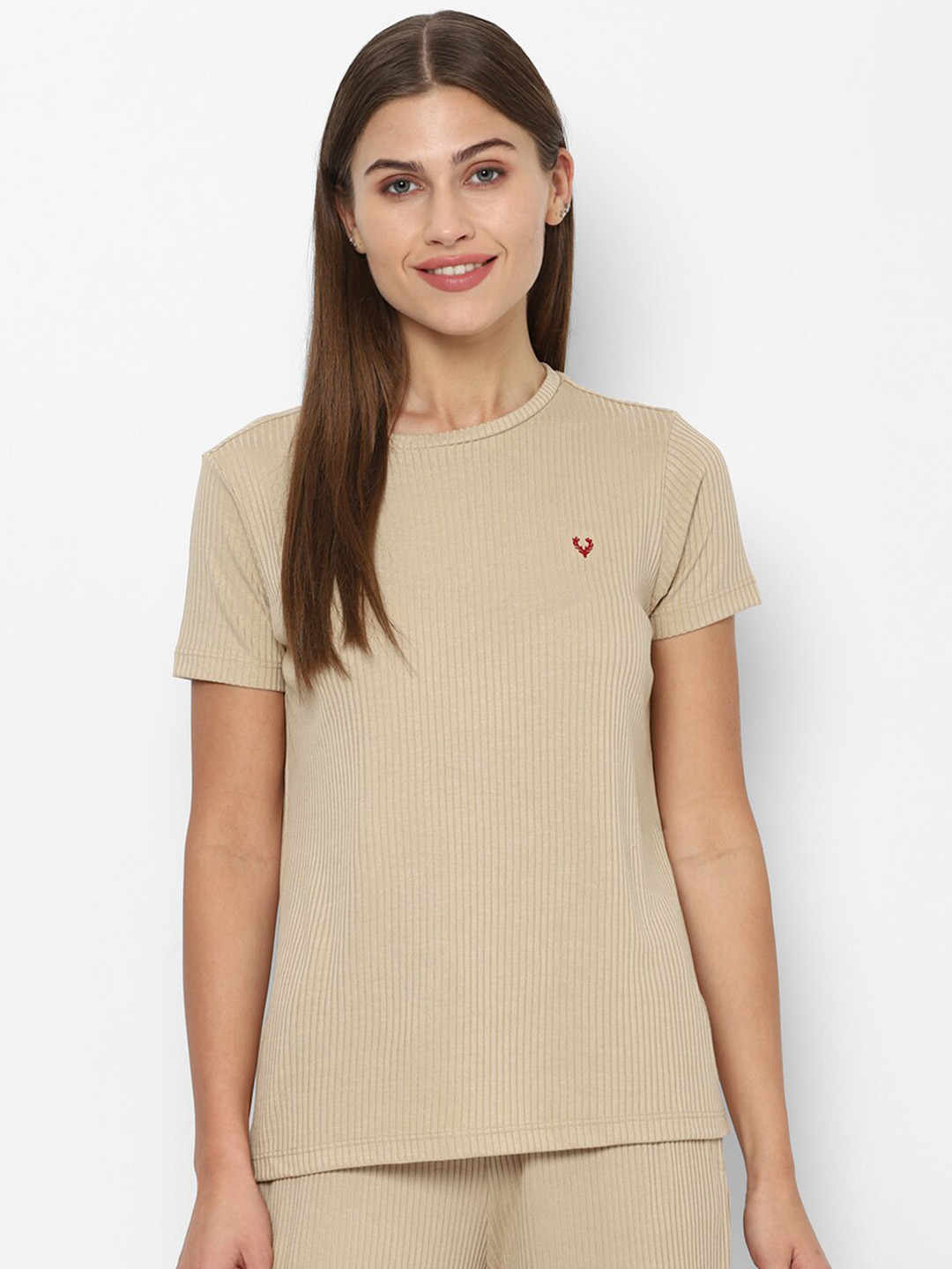 

Allen Solly Woman Khaki Solid T-shirt