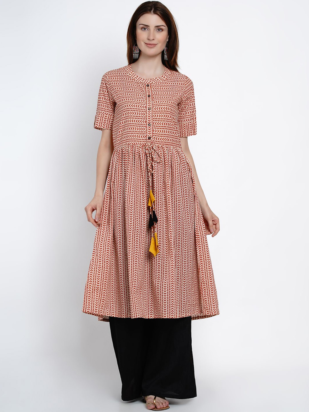 

Women Republic Women White & Red Printed Kurta