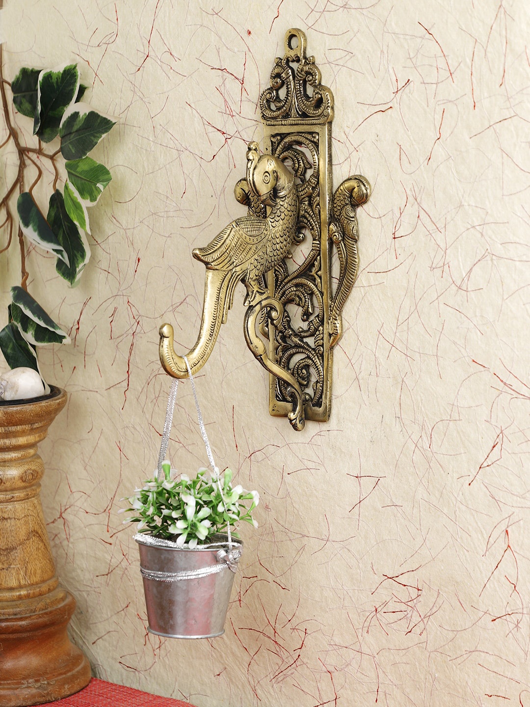 Imli Street Gold-Toned Bird Design Wall Hook Hanger