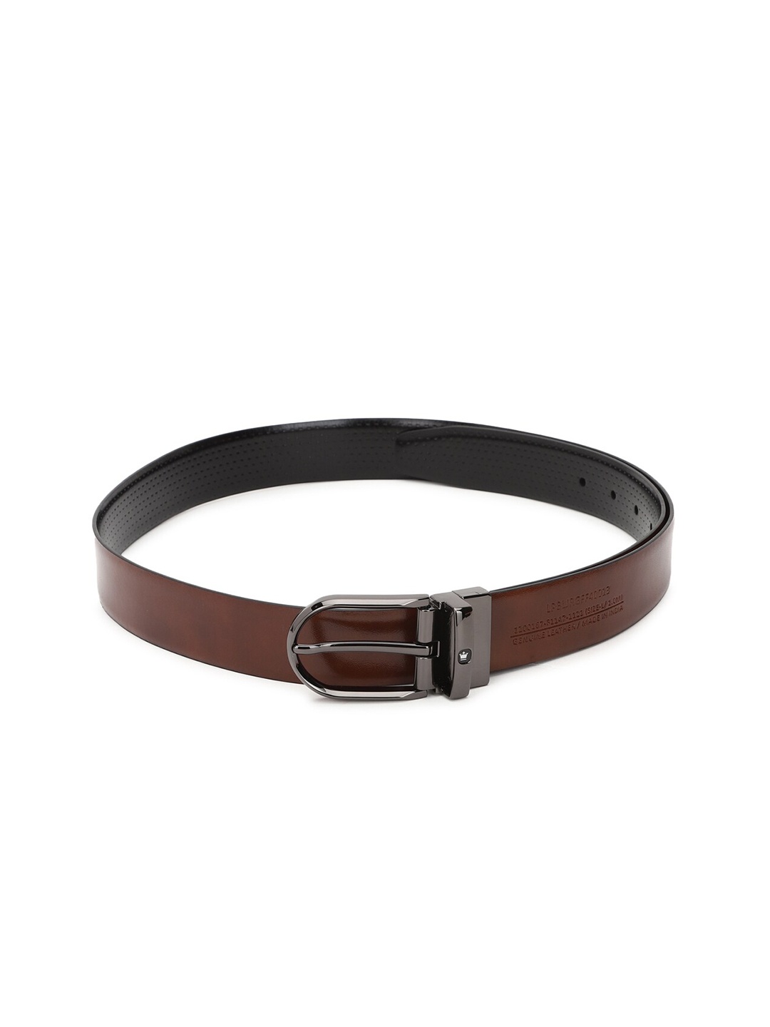 

Louis Philippe Men Black Textured Leather Belt