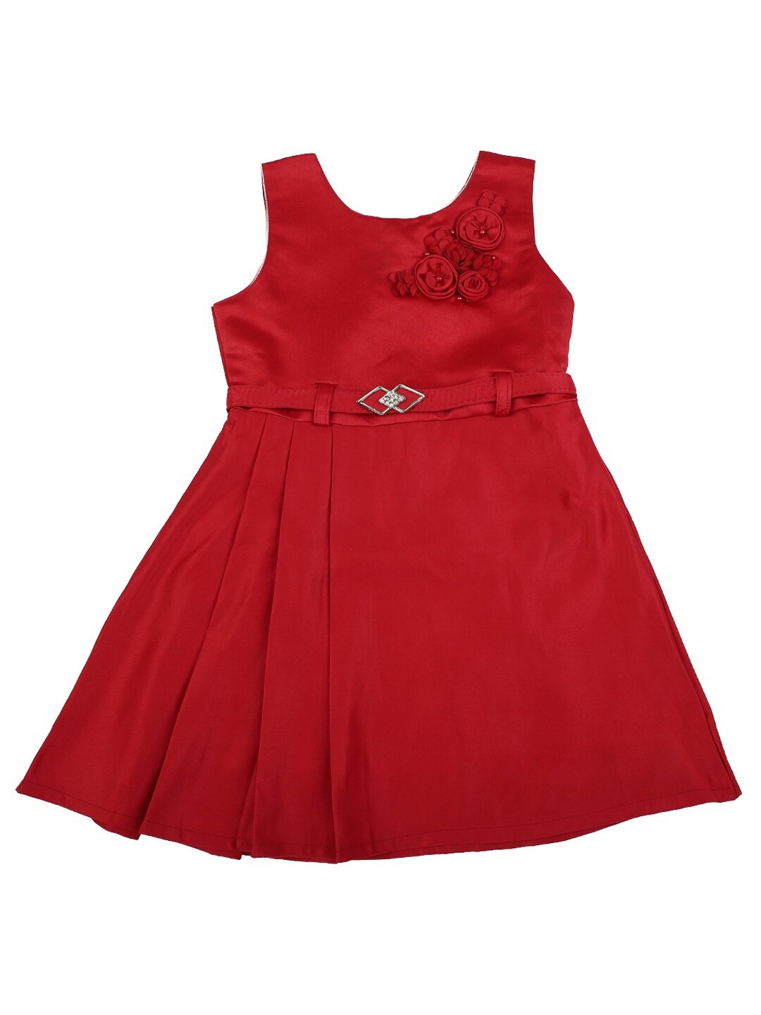 

V-Mart Maroon A-Line Belted Dress