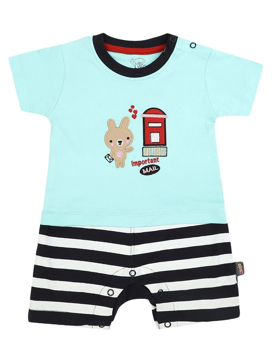 

V-Mart Unisex Kids Blue & Black Printed T-shirt with Shorts