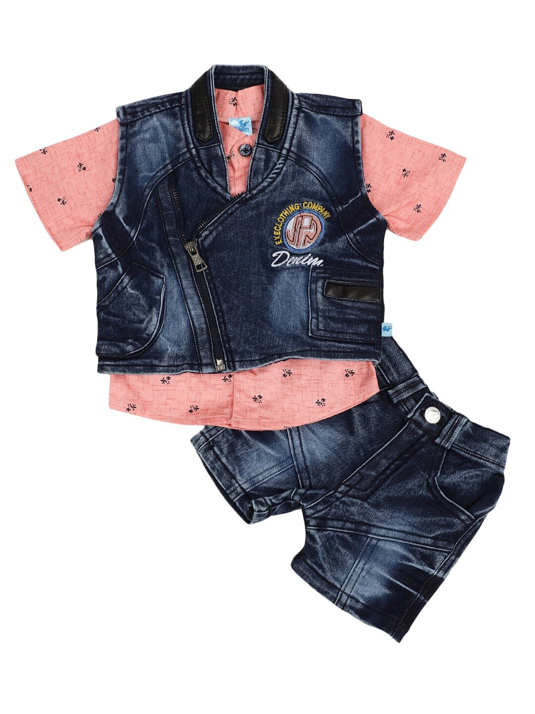 

V-Mart Boys Pink & Blue Printed T-shirt with Shorts