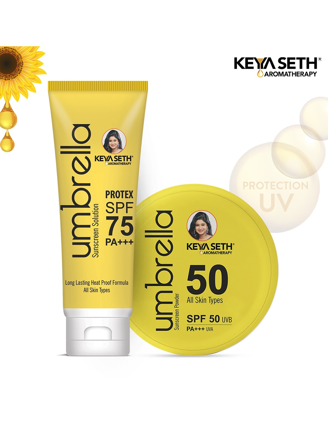 

KEYA SETH Umbrella Sunscreen Solution - Powder for All Skin Types, Yellow