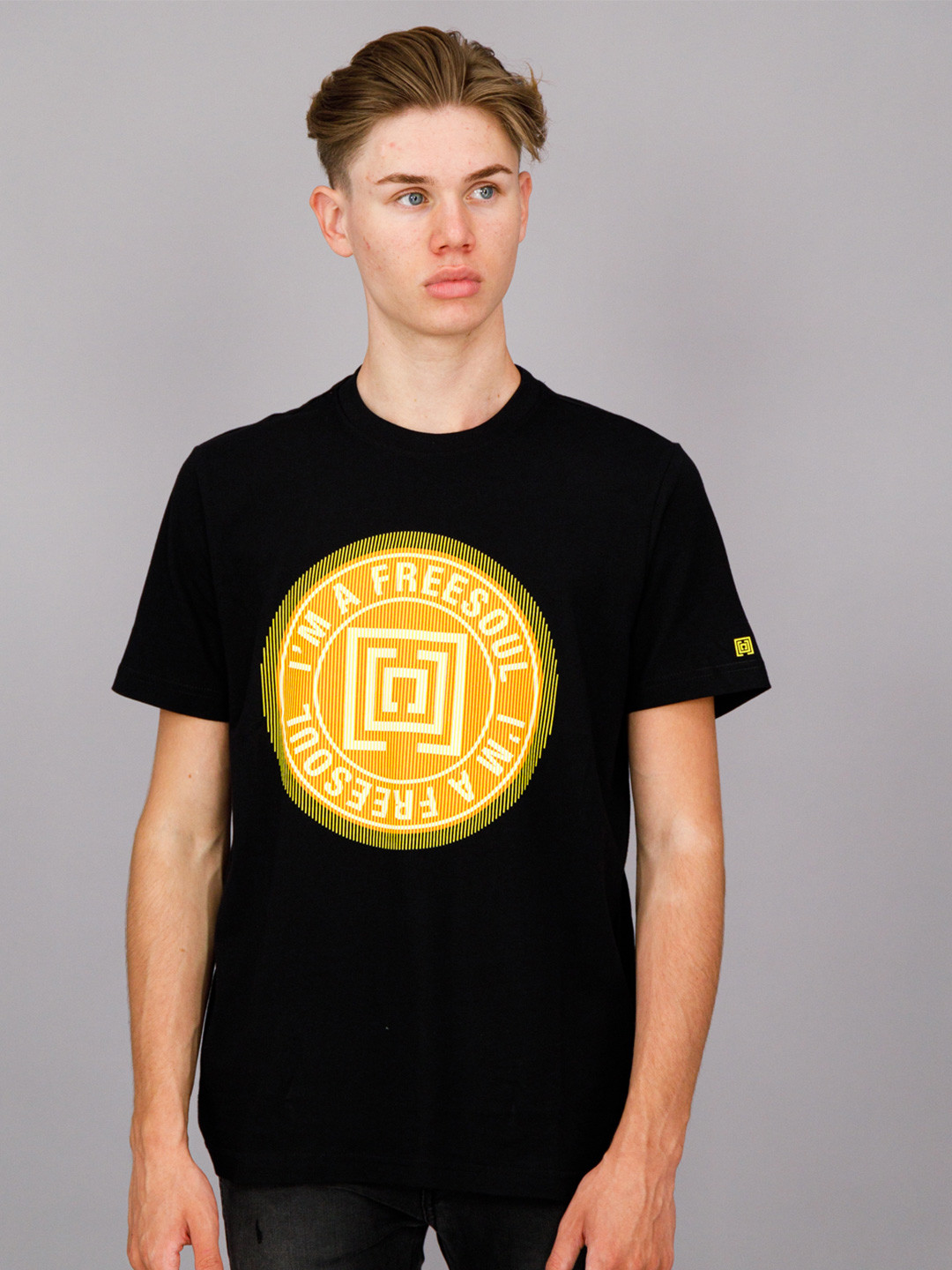 

FREESOUL Men Black Typography Printed T-shirt